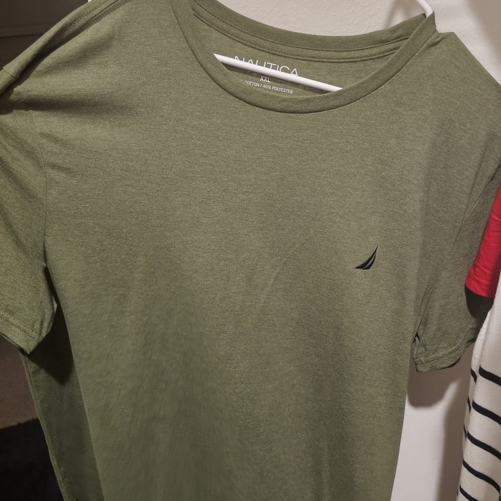 Nautica Men's Olive Green T-Shirt XXL